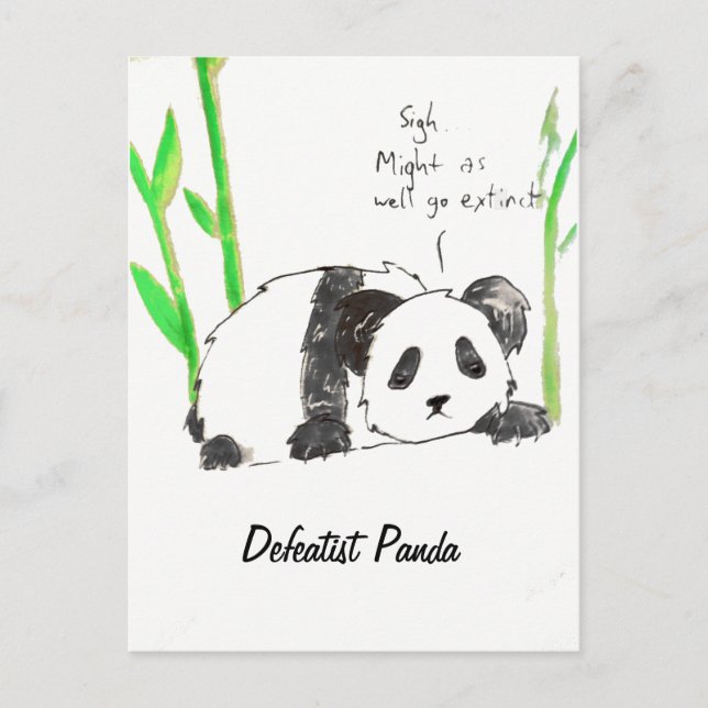 Defeatist Panda Postcard Vykort (Framsida)
