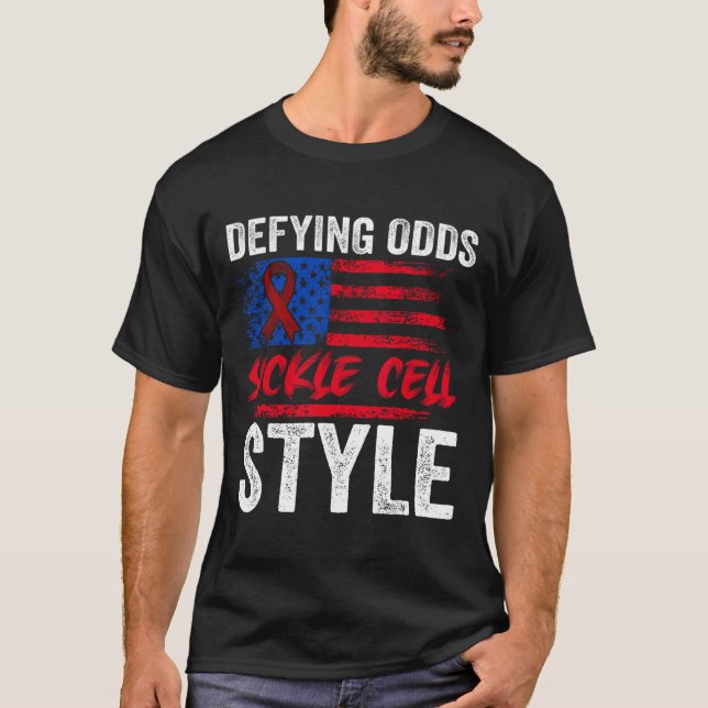 Defekt ODDS Sickle Cell Stil USA Patriotic Scd VI T Shirt (Framsida)
