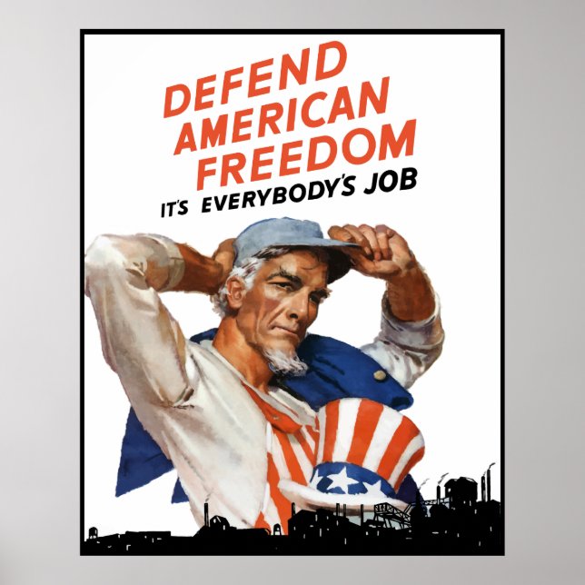 Defend American Freedom - Gräns Poster (Framsidan)
