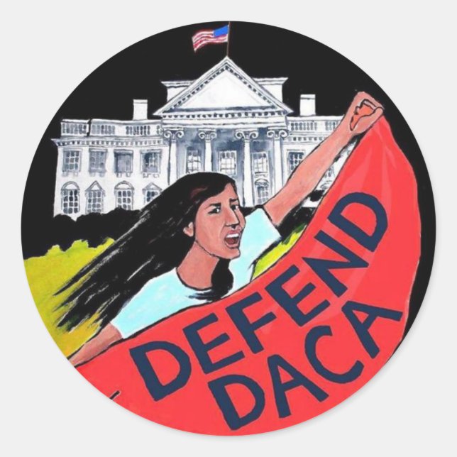 Defend DACA-stämplar Runt Klistermärke (Framsida)