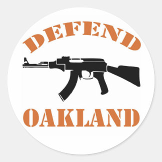 Defend Oakland Sticker Runt Klistermärke