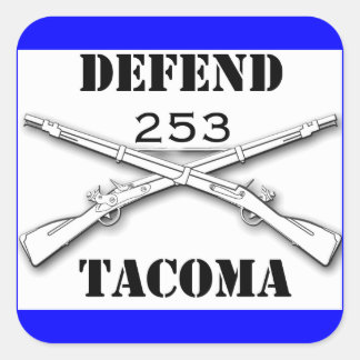 Defend Tacoma Fyrkantigt Klistermärke