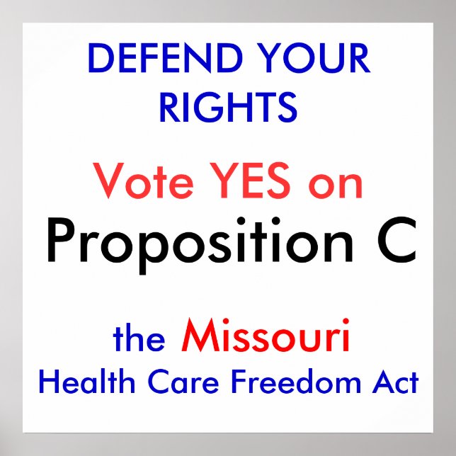 DEFEND YOUR RIGHTS, Vote YES on , Proposition C... Poster (Framsidan)