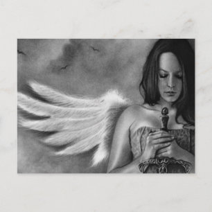 Defender Angel Girl Sword Vykort