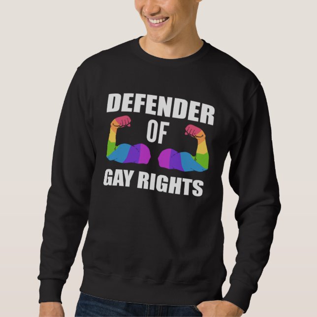 Defender Gay Rights Equal Rights Activist Lång Ärmad Tröja (Framsida)