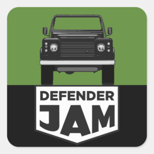 DEFENDER JAM FYRKANTIGT KLISTERMÄRKE