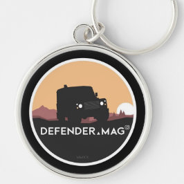 DEFENDER MAG RUND SILVERFÄRGAD NYCKELRING