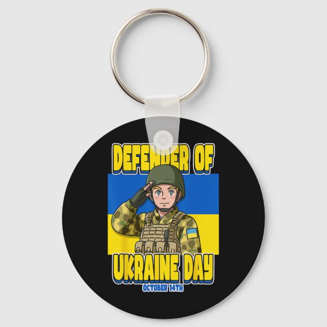 Defender Of Ukraine Day October 14th  Nyckelring (Framsida)