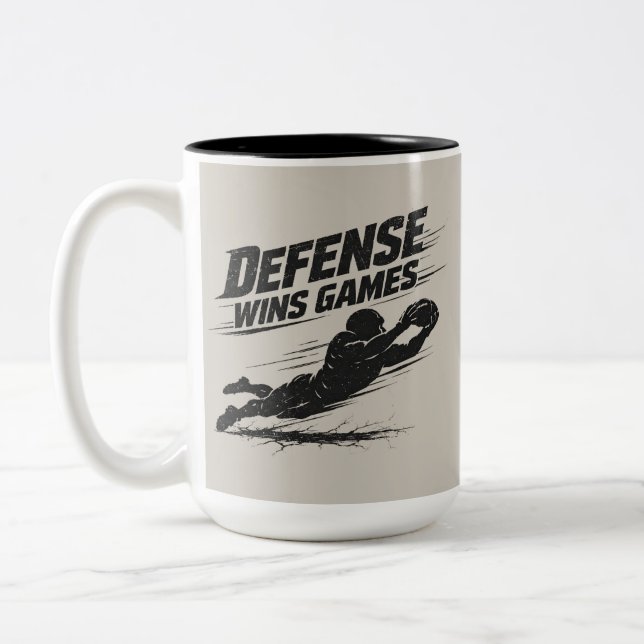 Defense Wins Games Två-Tonad Mugg (Vänster)