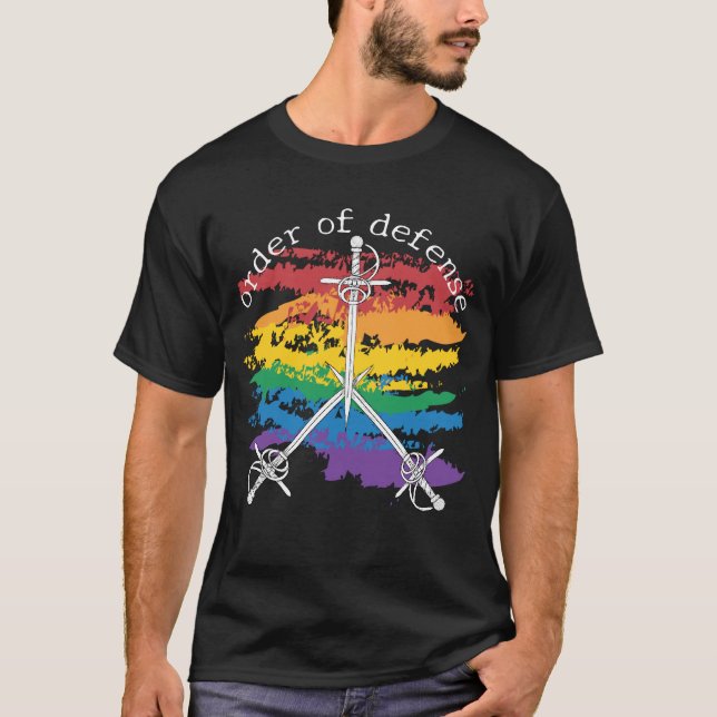Defense Woodcut Pride T Shirt (Framsida)