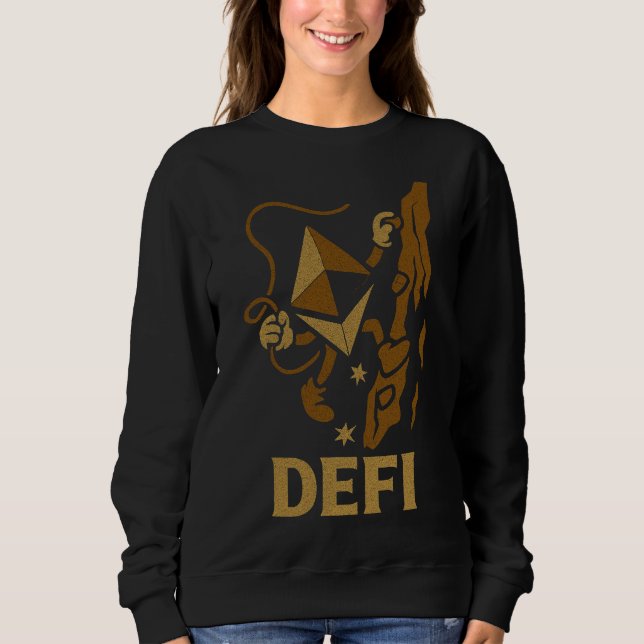 DeFi Ethereum Climbing Decentralized Web3 Warriors T Shirt (Framsida)