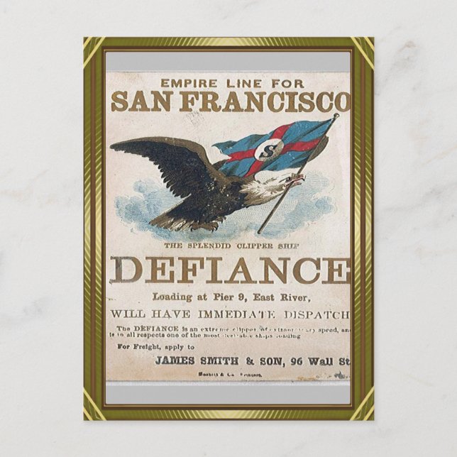 Defiance Clipper Sailing Vykort (Framsida)