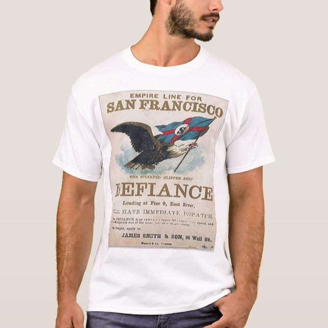 Defiance Clipper Segling  T Shirt (Framsida)