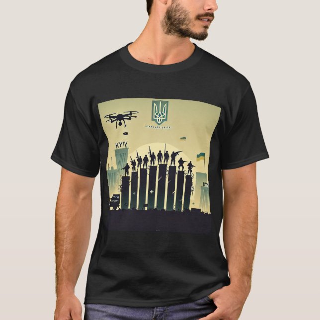 Defiance in Kyiv Skyline T Shirt (Framsida)