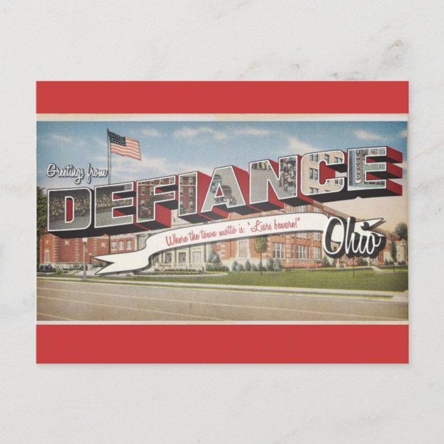 Defiance Ohio Postcard Vykort (Framsida)