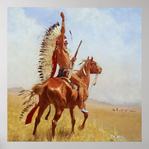 "Defiance Western Art by Frederic Remington" Poster