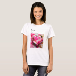 Definición de amor con corazón rosa y dorado estét t shirt