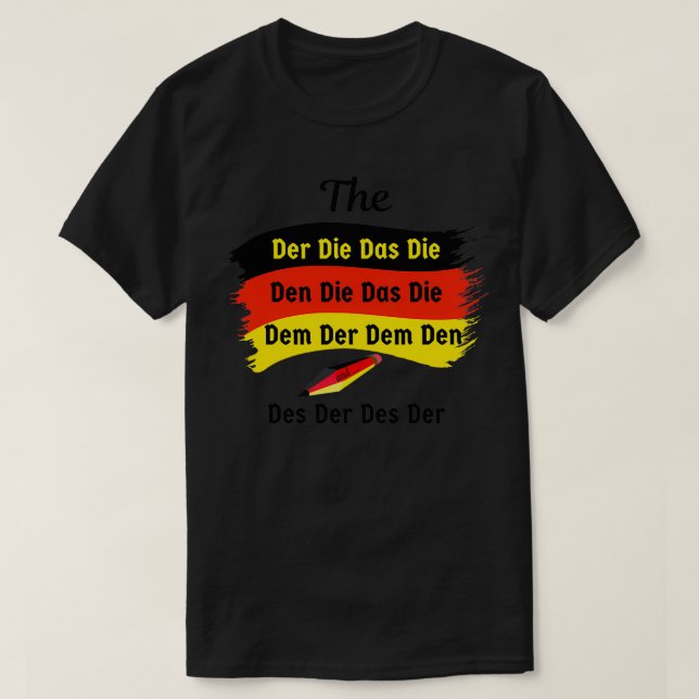 Definiera artikel Der Die Das Deutsch German Ord T Shirt (Design framsida)