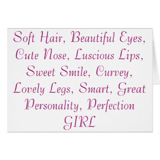 Definiera flickan hälsningskort