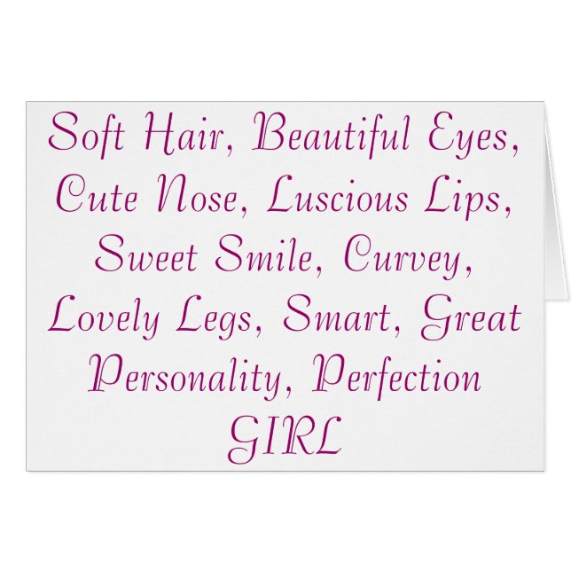 Definiera flickan hälsningskort (Framsidan Horizontal)