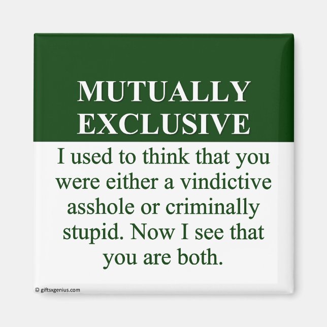 Definiera innebörden av ömsesidig Exklusiv (3) Magnet (Framsidan)