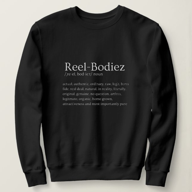 Definiera mig "Reel Bodiezs" t-shirt (Design framsida)