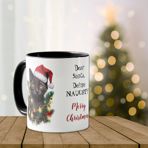 Definiera Naughty Cat Tangled i julklapp Ljus Mugg