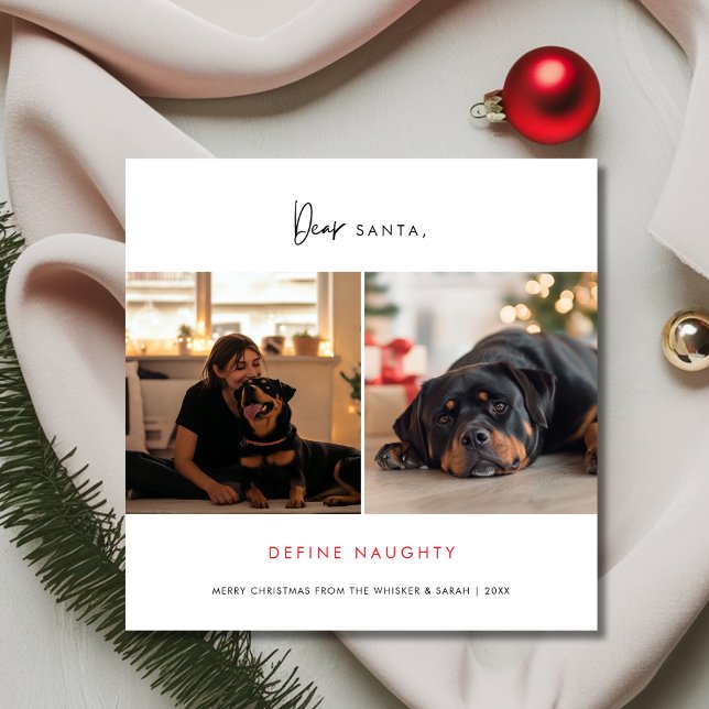Definiera Naughty Funny Pet Hund Julfoto Holid Julkort (Skapare uppladdad)