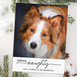 Definiera Naughty Personlig Funny Pet Hund Photo Helg Vykort