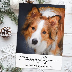 Definiera Naughty Personlig Funny Pet Hund Photo Julkort