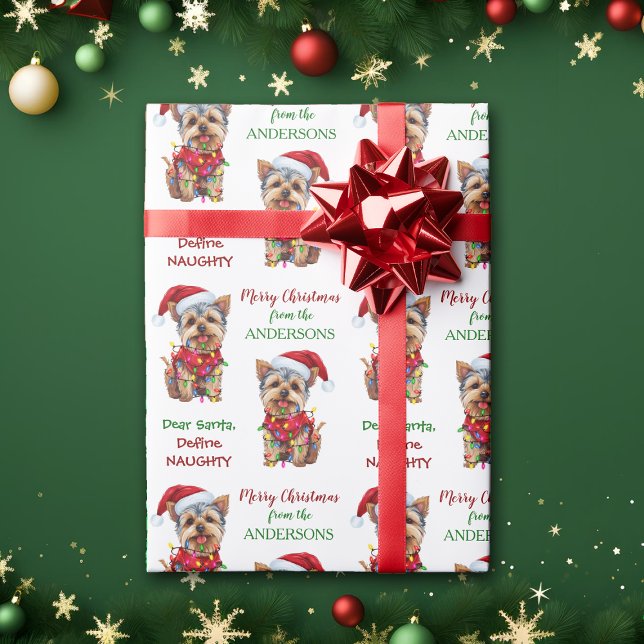 Definiera Naughty Santa Yorkie jul Presentpapper (Skapare uppladdad)