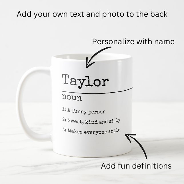 Definiera Personligen för egen Roligt Kaffemugg (Definition Your Own Fun Personalized Coffee Mug from Ricaso. Add your own text and photograph)