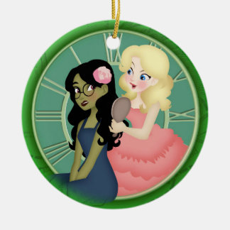 definiera tvättande av grönt julgransprydnad keramik