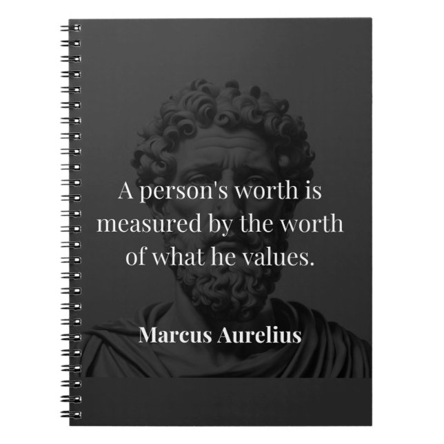 Definiera värde: Marcus Aurelius på värden Anteckningsbok (Framsidan)