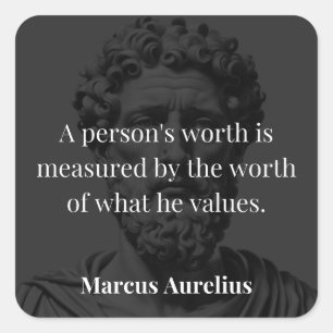 Definiera värde: Marcus Aurelius på värden Fyrkantigt Klistermärke
