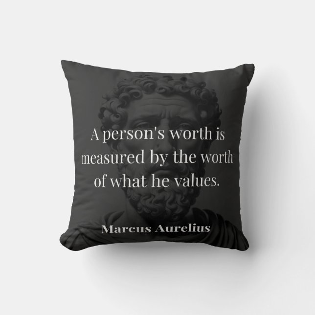 Definiera värde: Marcus Aurelius på värden Kudde (Framsida)