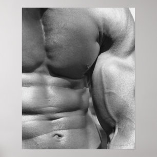 Definierad mage och bicep poster