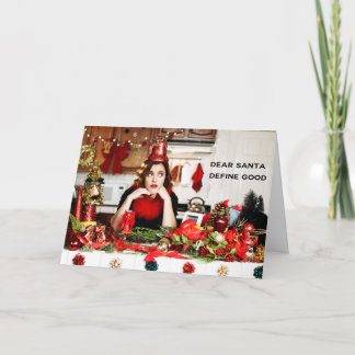 "Definierar kära Santa, bra ", Helgkort