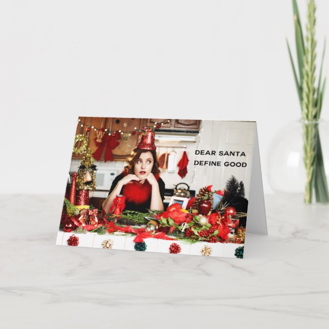 "Definierar kära Santa, bra ", Helgkort (Framsida)
