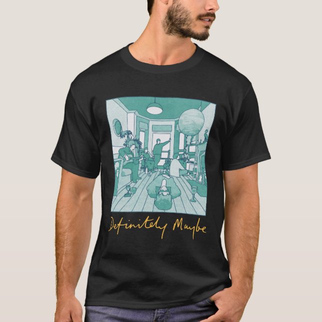 Definitely Maybe Album - Oasis Bandet T Shirt (Framsida)