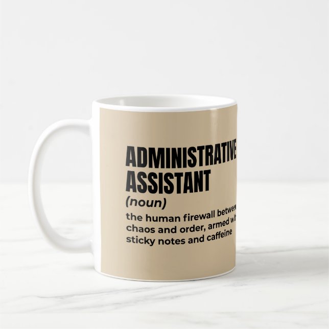 Definition av administratörsassistenten för roligt kaffemugg (Vänster)