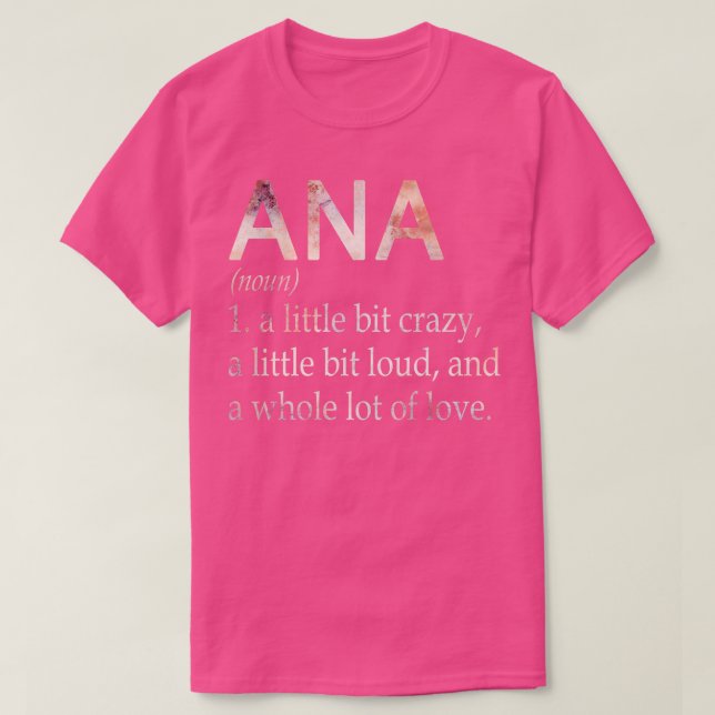 Definition av Ana Girl Namn T Shirt (Design framsida)