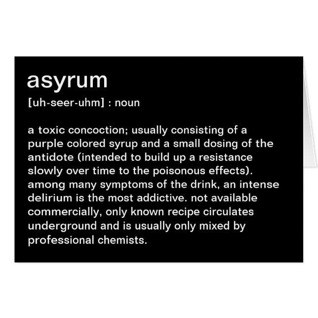 definition av asyrum hälsningskort (Framsidan Horizontal)