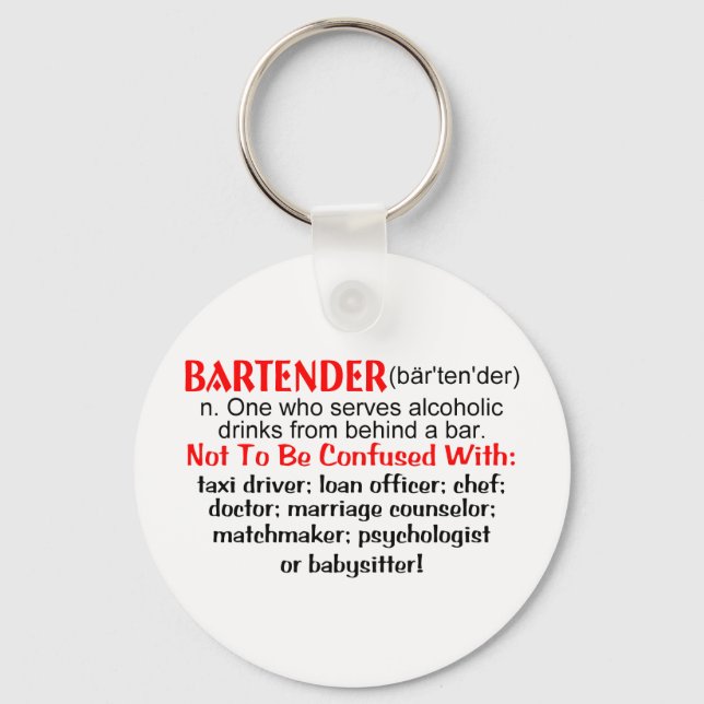 Definition av Bartender Nyckelring (Framsida)
