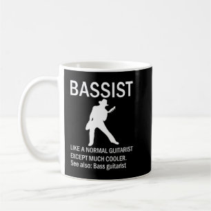 Definition av basguitarist kaffemugg