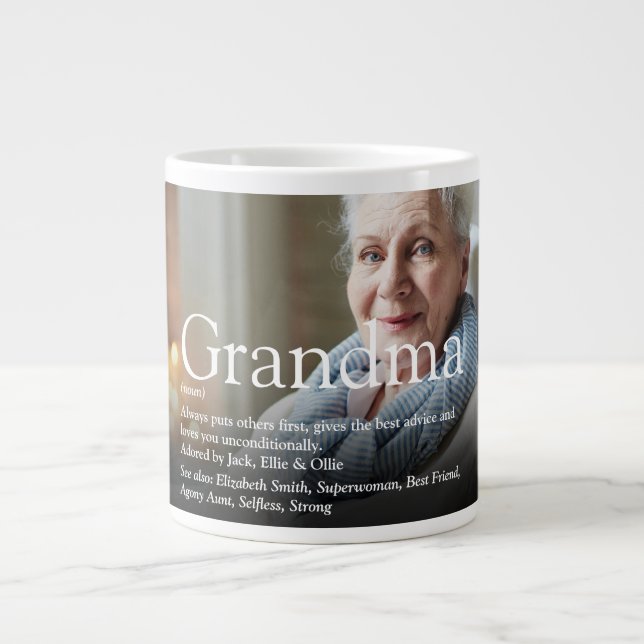 Definition av bästa någonsin Grandma Nan Photo Rol Jumbo Mugg (Framsidan)