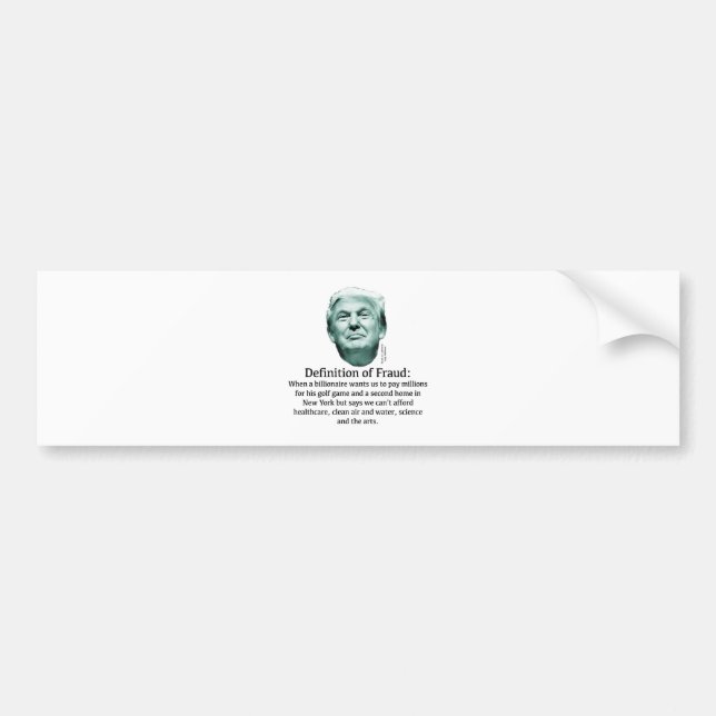 Definition av bedrägeri - TRUMP Bildekal (Framsidan)