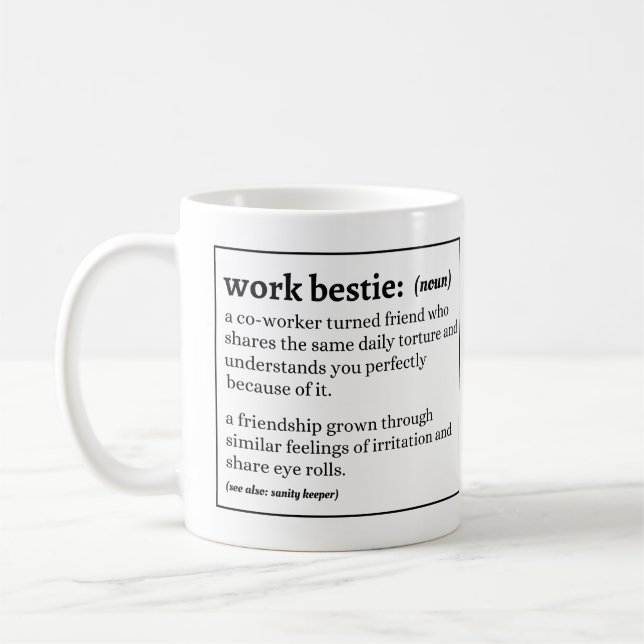 Definition av Bestie i arbetet Kaffemugg (Vänster)