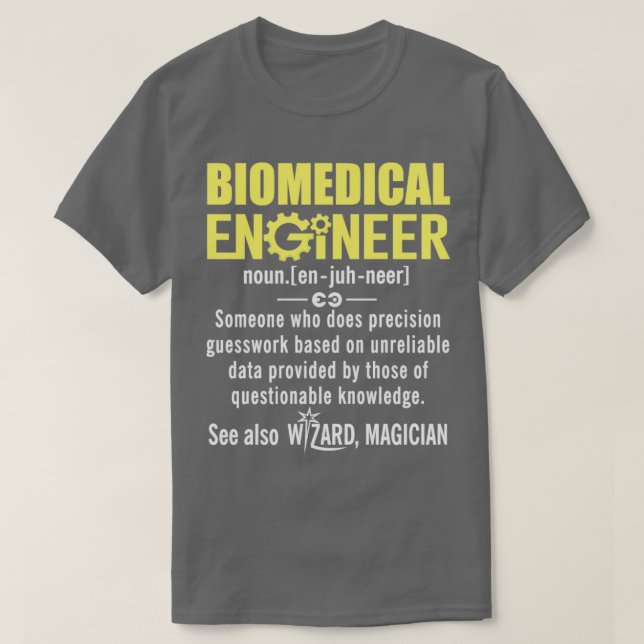 Definition av biomedicinsk Ingenjör Noun Funny T Shirt (Design framsida)
