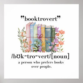 Definition av "Booktrovert" Poster